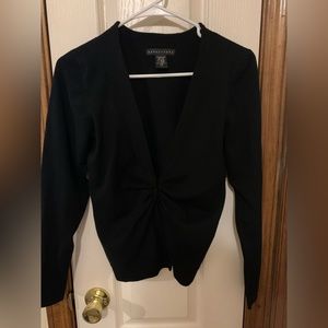 Apostrophe black, long sleeved cardigan, size small